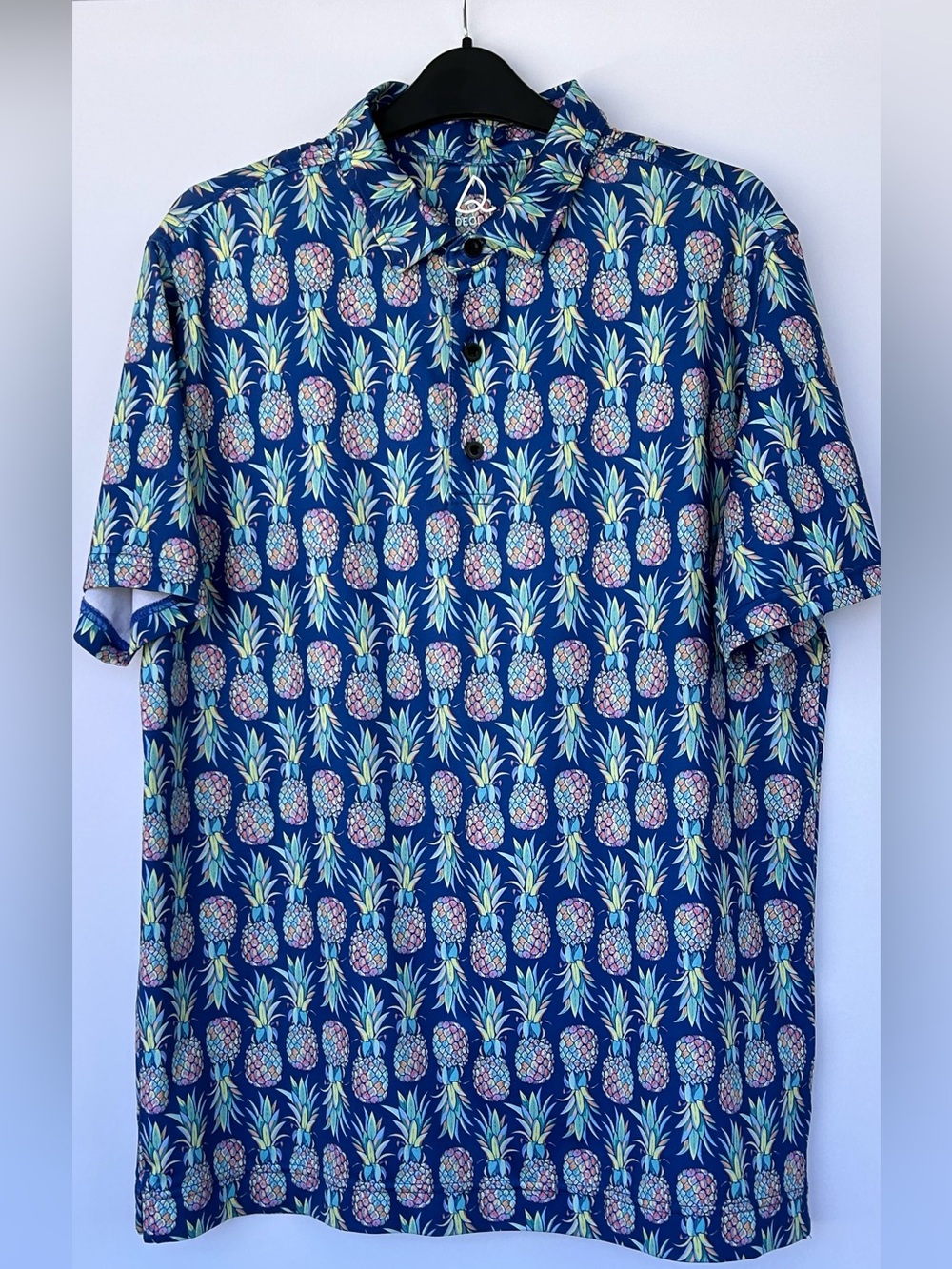 DEOLAX Men’s Pineapple Print Performance Golf Polo Size‎ Medium